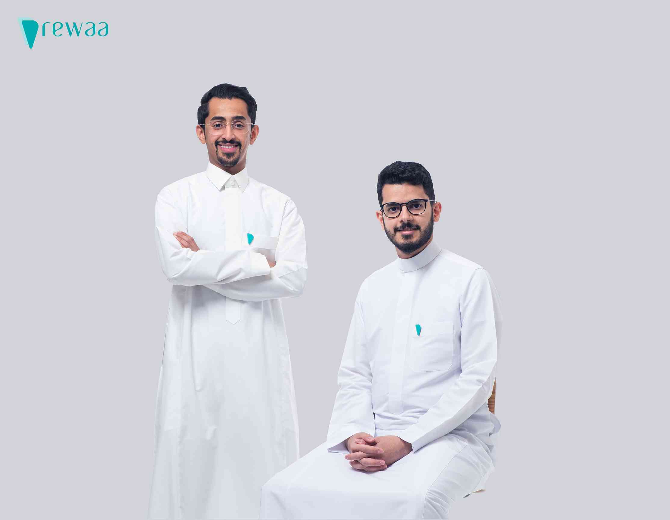 Rewaa Founders Mohammed Alqasir left Abdullah Aljadhai right Photo AETOSWire 1693480419