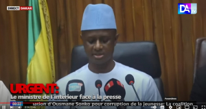 Antoine Félix Diom, ministre de l&#039;intérieur &quot; L&#039;État regrette la mort de 9 personnes à Dakar et Ziguinchor durant les manifestations&quot;